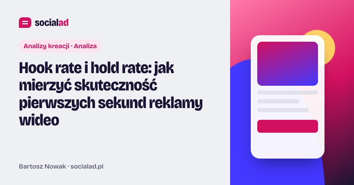 Grafika do artykułu: Hook rate i hold rate: jak mierzyć skuteczność pierwszych sekund reklamy wideo