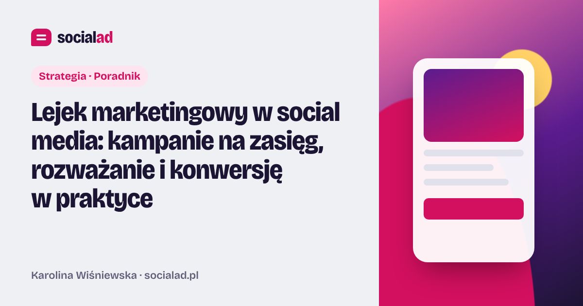 Grafika do artykułu: Lejek marketingowy w social media: kampanie na zasięg, rozważanie i konwersję w praktyce